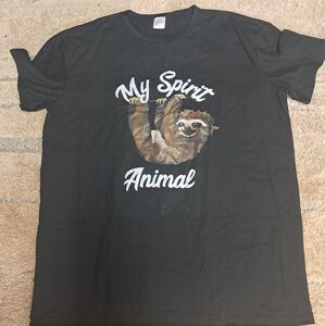Black 'My Spirit Animal' Sloth T-Shirt